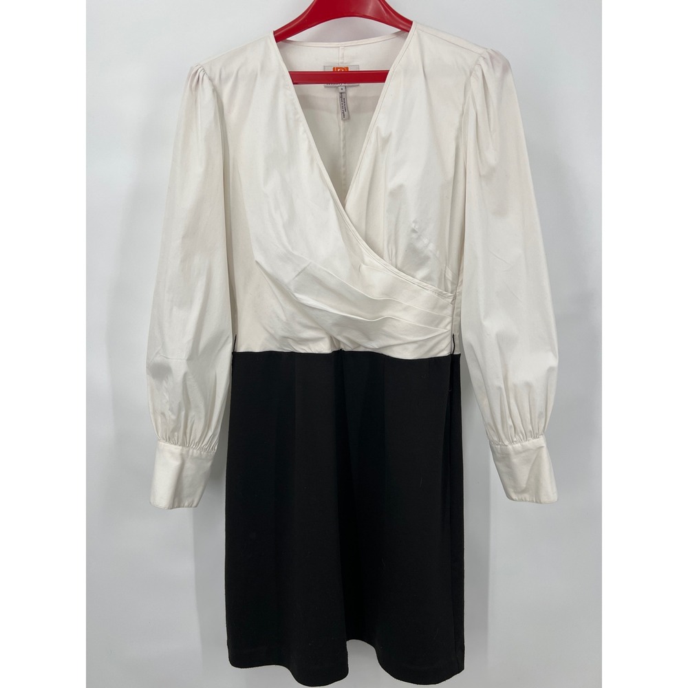 Vintage Laundry by Design Shelli Segal Color-block Dress 8 Surplice Academia
